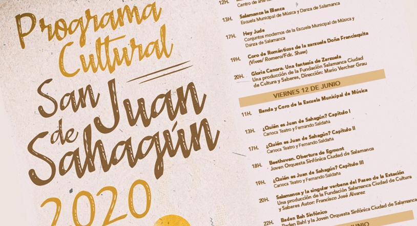 Programa de actividades por San Juan de Sahagún en Salamanca