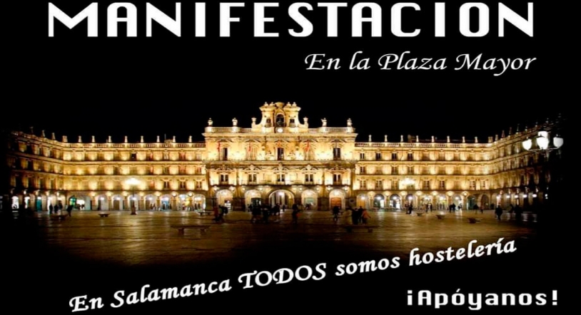 Protesta de los hosteleros contra el cierre del ocio nocturno este viernes por la noche
