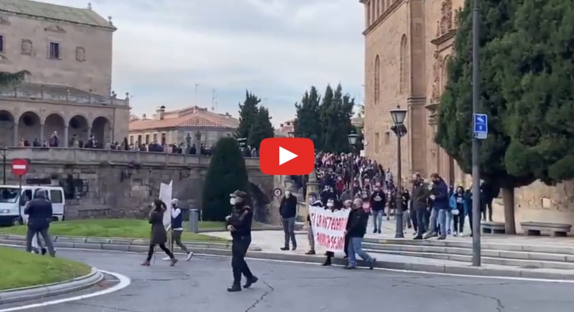 Manifestación del sector hostelero en Salamanca que reclama un Plan de Apoyo de 8.500 millones