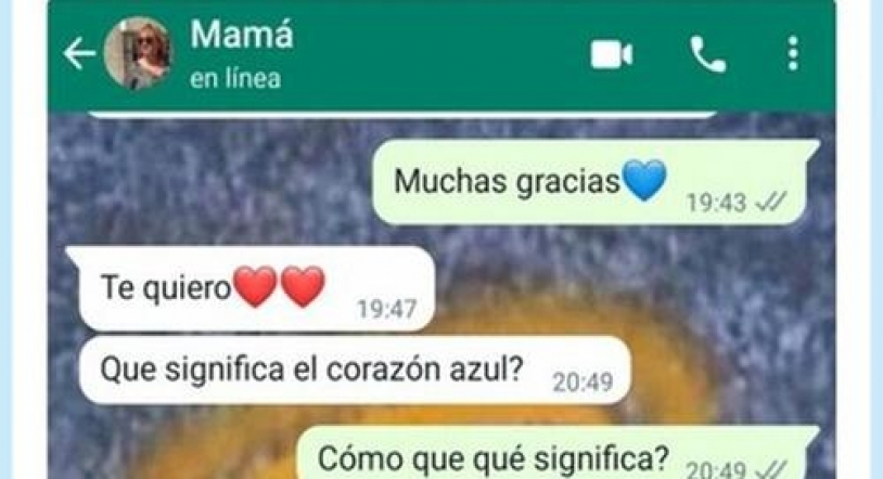 El significado del corazón azul de whatsapp le ha roto el alma a esta madre