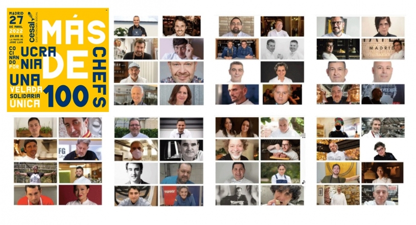Hoy 27 de abril más de 60 chefs españoles se unen para cocinar por Ucrania