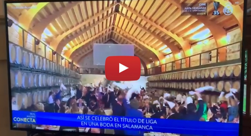El Real Madrid se hace eco de la boda del restaurador salmantino Gonzalo Sendín