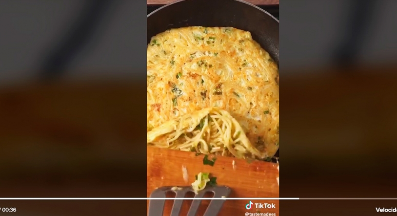Viral | La receta que corre por las redes como la pólvora: Tortilla de espaguetis