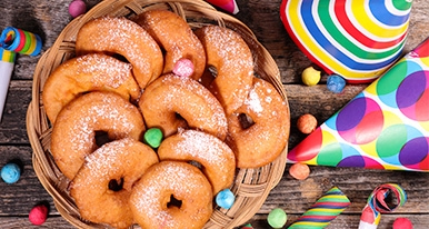 La comida se disfraza por Carnaval