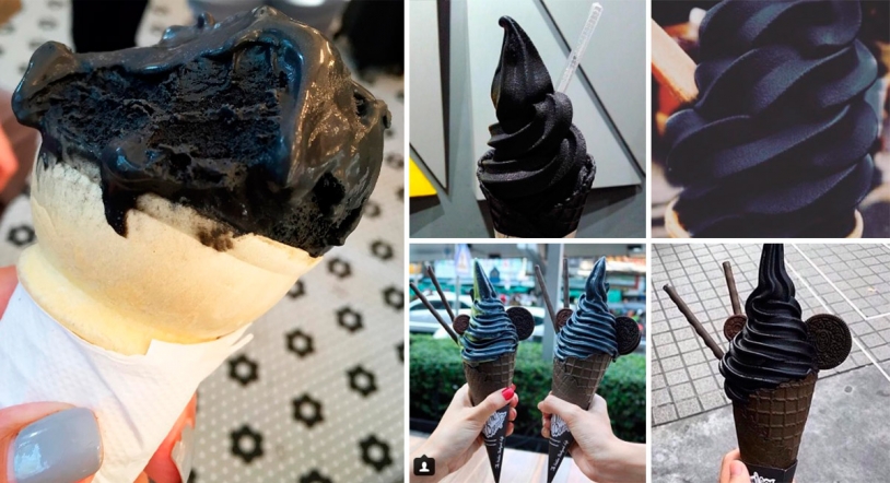 Adiós a los colores: llega el helado negro