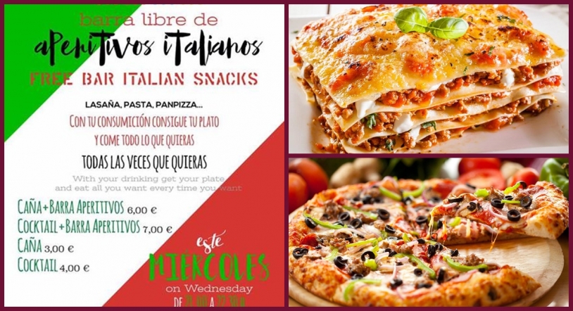 Barra libre de aperitivos italianos en DOZE Urban