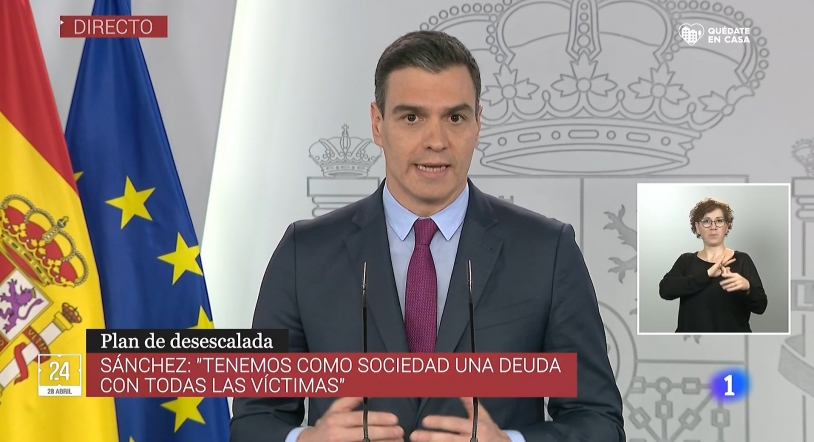 Sánchez anuncia que el plan de desescalada tendrá cuatro fases y durará entre seis y ocho semanas