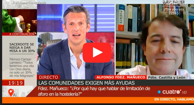 Video l Alfonso Fernández Mañueco: Los ERTES en la hostelería tendrán que prolongarse después del estado de alarma