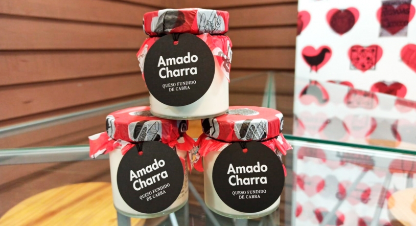 Queso fundido de cabra Amado Charra, ideal para hacer canapés o para comer con picos
