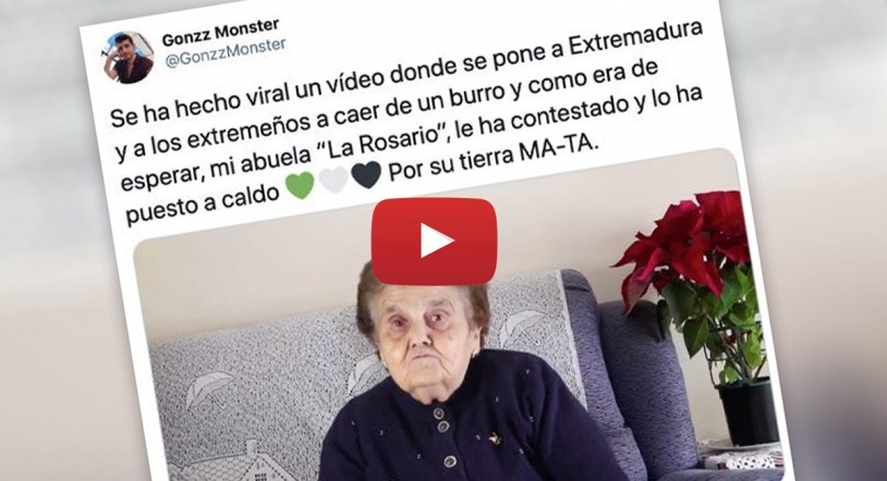 Zasca a un youtuber: Una abuela se hace viral por su vídeo defendiendo a Extremadura 