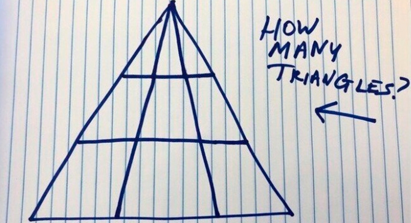 Reto viral de inteligencia | ¿Cuántos triángulos ves en la foto?