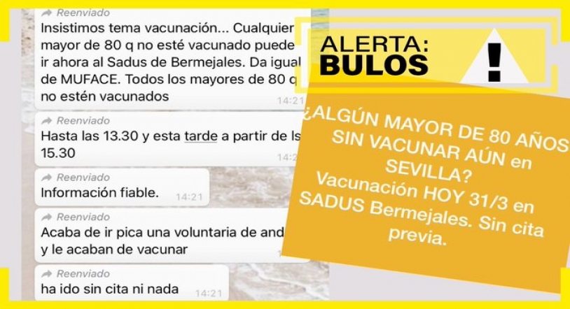  Un bulo provoca que miles de personas acudan a vacunarse sin cita