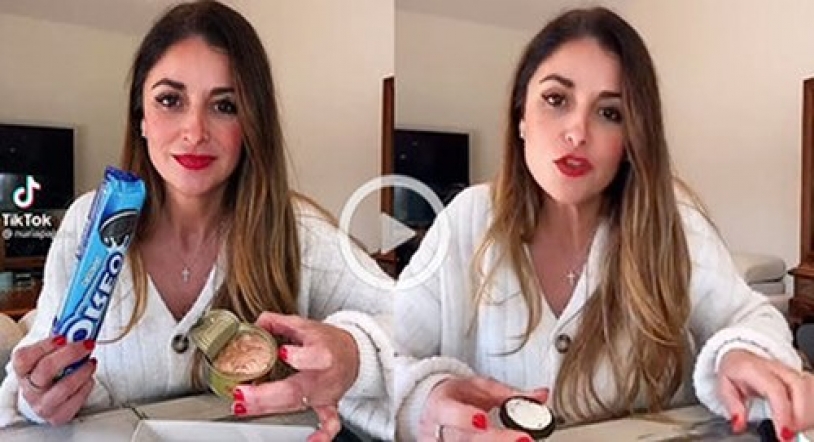 La cara de esta tiktoker al preparar unas oreos con atún
