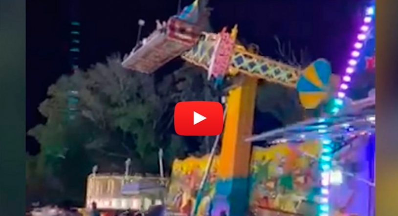 Vídeo Viral | ¡Una atracción pierde el control y casi se desploma!