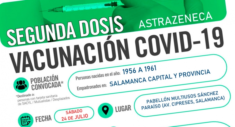 Horario de vacunaciones en Salamanca y provincia la próxima semana