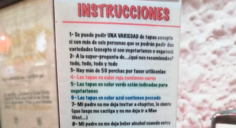 Las 20 instrucciones de un bar de Granada que se están haciendo viral