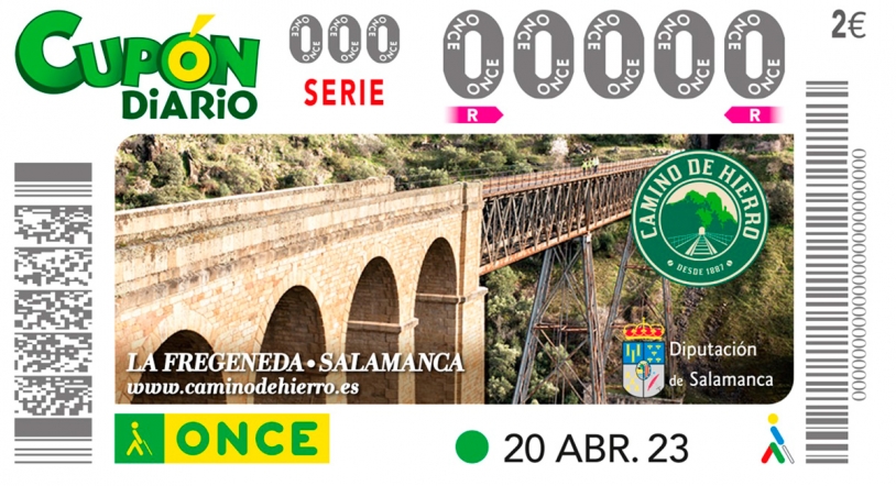 A la venta hoy el cupón de la ONCE que 'recorre' el Camino de Hierro de La Fregeneda