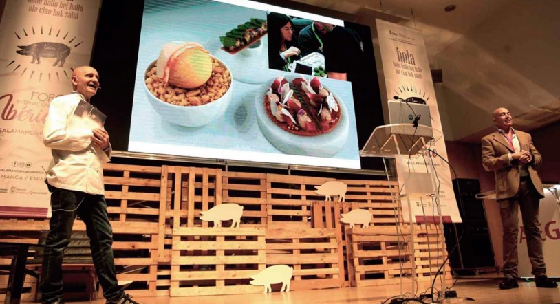 Media docena de estrellas Michelin, demos de cocina y expertos gastronómicos en el Foro Internacional del Ibérico