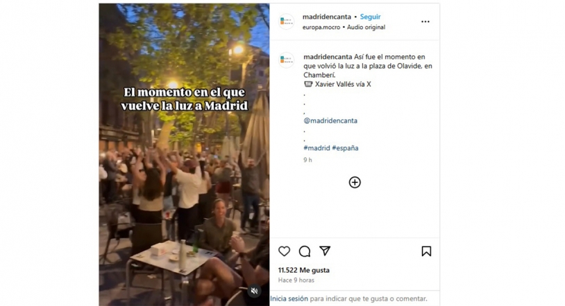 Vídeo | Así reacciona la gente al volver la luz en Madrid