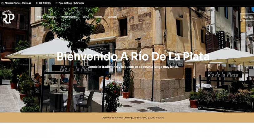 La nueva web del restaurante Río de la Plata: accesible, moderna y enfocada al comensal