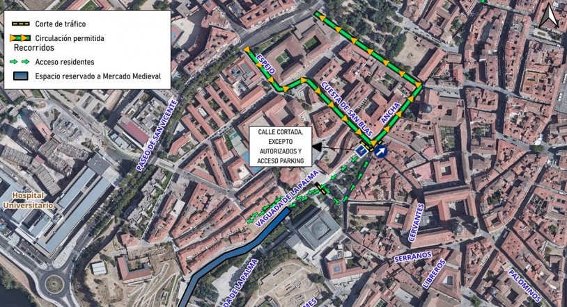 La calle Vaguada de la Palma cerrará al tráfico hasta el domingo con motivo del Mercado Medieval