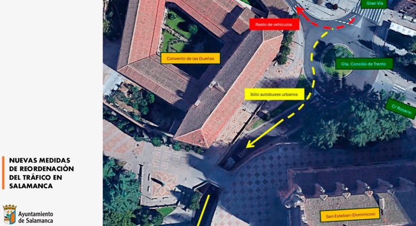 Reordenación del tráfico en el entorno de San Esteban para mejorar la seguridad