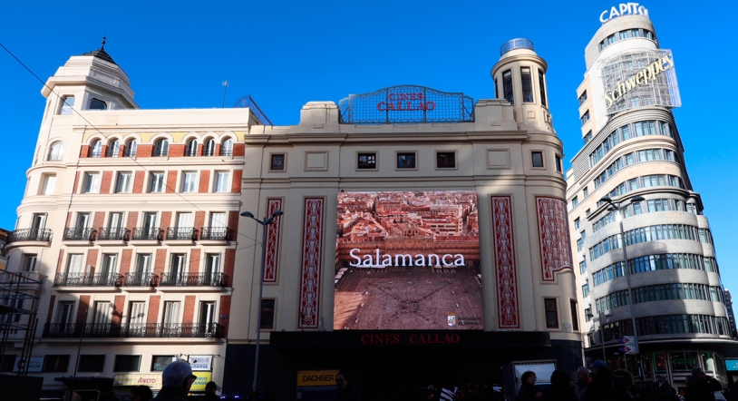 Salamanca se promociona en Madrid con la emisión de un spot en las pantallas de Callao