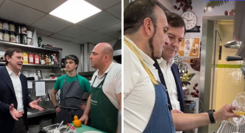 Mañueco visita Peñaranda y hace parada gastronómica en el restaurante Los Álamos