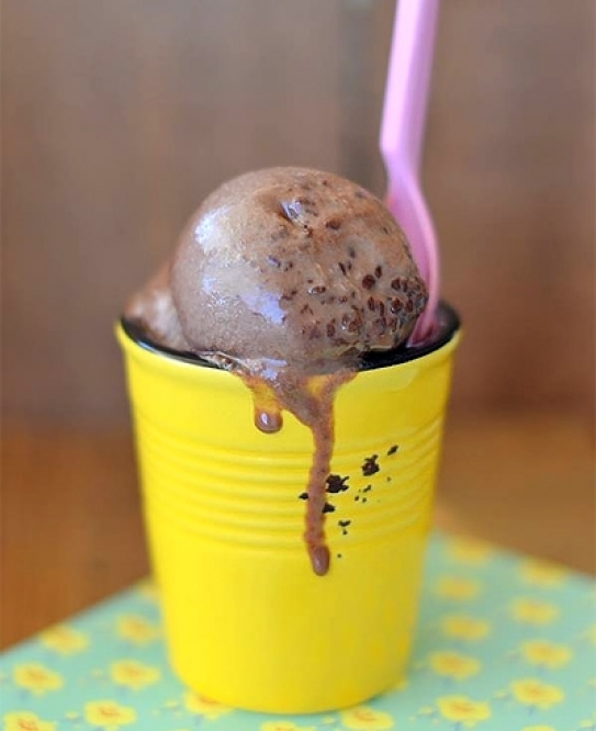 Helado casero de nocilla