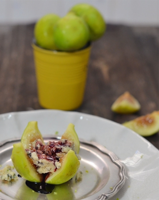 Higos caramelizados con Oporto y queso azul