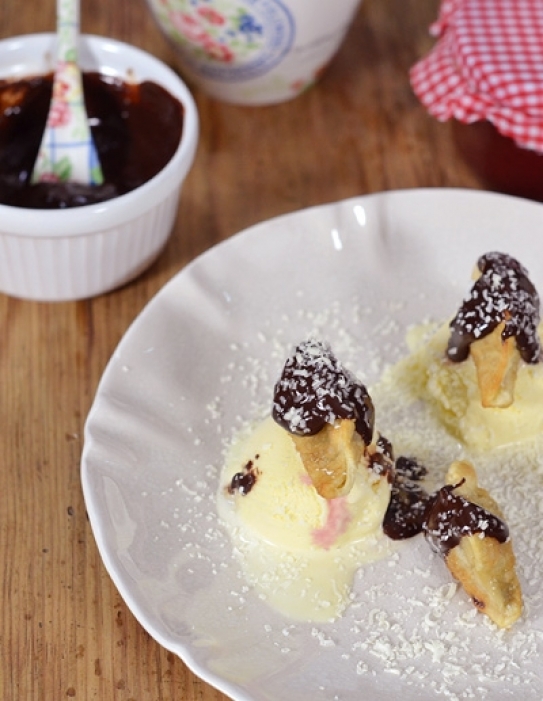 Wonton de cerezas