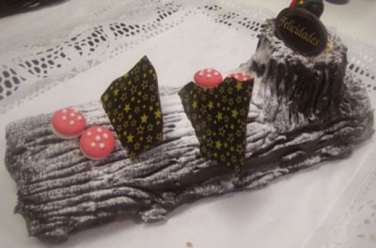 Tronco de fresa y crema ganache