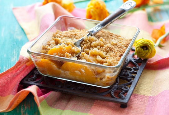 Crumble de melocotón