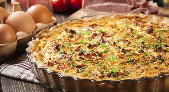 Quiche lorraine de bacon y queso
