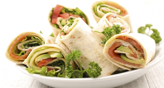 Fajitas mexicanas de salmón ahumado