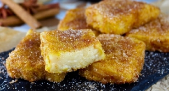 Leche frita al limón