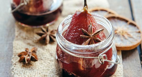 Peras al vino (postre navideño)
