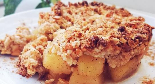 Crumble de manzana asada