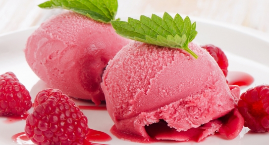 Helado de frambuesa
