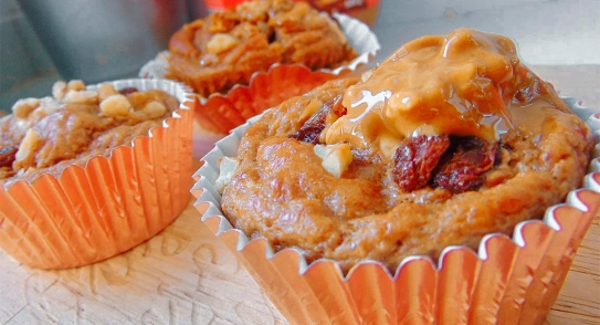 Energy muffins de plátano y frutos secos