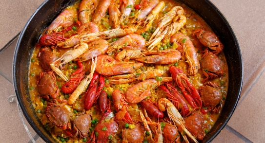 Arroz con cangrejos y langostinos