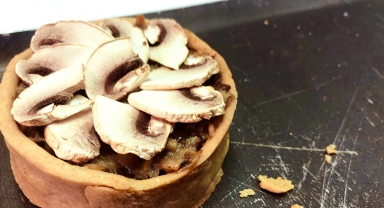 Tartaletas sin gluten rellenas de champiñones