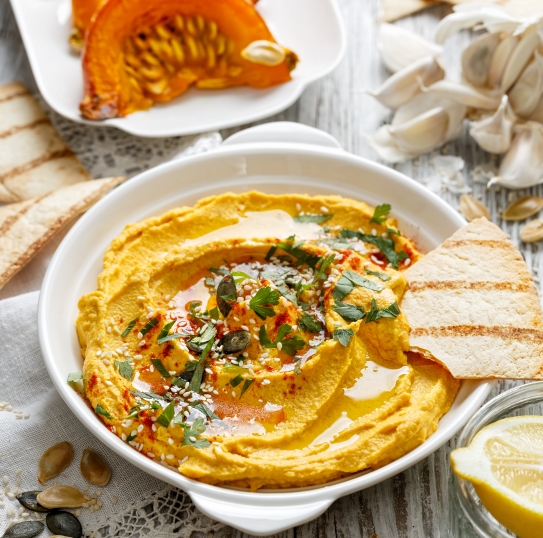 Hummus de calabaza (crema de garbanzos especiada)