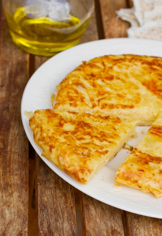 Tortilla de patatas vegana con aquafaba