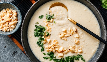 Crema de coliflor y pera (para Navidad)