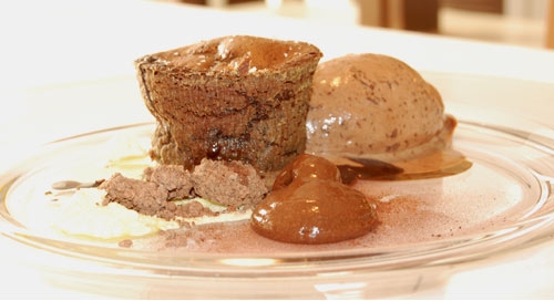 Texturas de chocolate, postre del restaurante el Alquimista, Salamanca