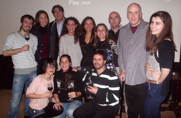 Representantes de la DO Arribes junto al canadiente y su hija